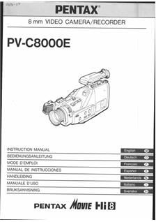 Pentax PV C 8000 E manual. Camera Instructions.